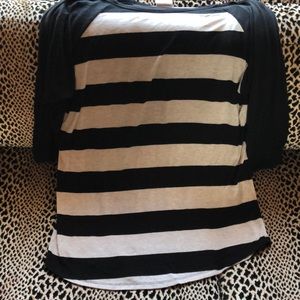 LuLaRoe XL Randy Tee Shirt Black & Cream